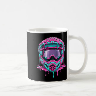Motocross-Helm Drip-Melt-Grafik Dirt Bike Kaffeetasse