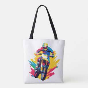 Motocross-Illustration Aquarell-Kunstmalerei Tasche
