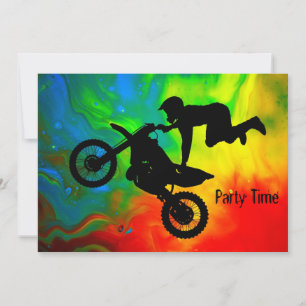 Motocross in einem Solar Flare Up Einladung