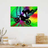 Motocross in Psychedelic Spider Web Poster (Küche)