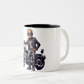 Motocross Jump Illustration Off-road Zweifarbige Tasse (VorderseiteRechts)