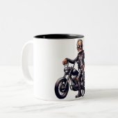 Motocross Jump Illustration Off-road Zweifarbige Tasse (Vorderseite Links)