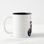 Motocross Jump Illustration Off-road Zweifarbige Tasse (Links)