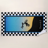 Motocross Kariert Strandtuch (Vorderseite)