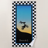 Motocross Kariert Strandtuch (Vorderseite)