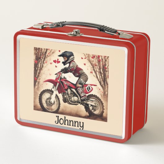 Motocross Kidd Personalisiert Lunch Box (Vorderseite)