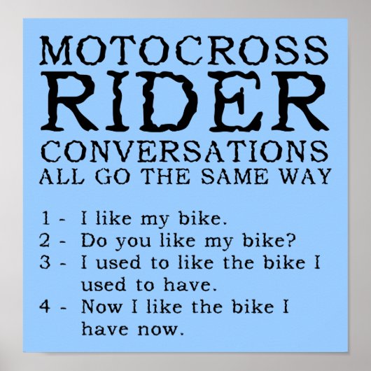 Motocross Konversationen Funny Dirt Bike Poster Si (Vorne)