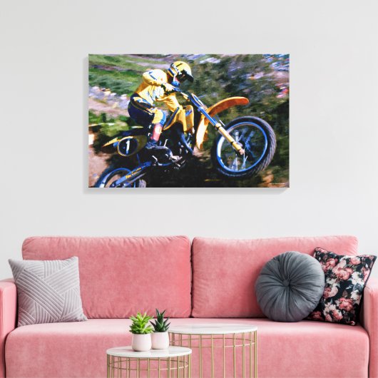 Motocross Leinwand Wrap - Mark Barnett bei Saddleb (Insitu (Wohnzimmer))
