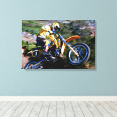 Motocross Leinwand Wrap - Mark Barnett bei Saddleb (Insitu (Holzboden))