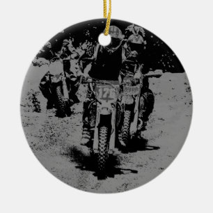 Motocross-Meister "Geboren zu Race" Racer Keramikornament