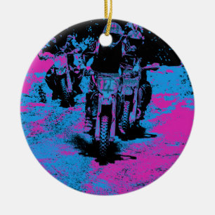 Motocross-Meister "Geboren zu Race" Racer Keramikornament