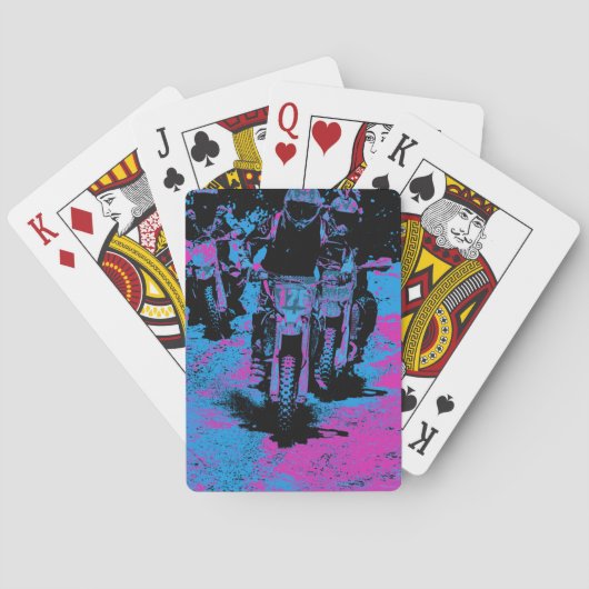 Motocross-Meister "Geboren zu Race" Racer Spielkarten (Rückseite)