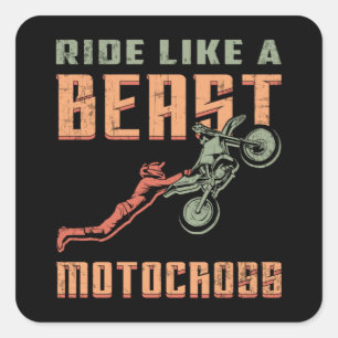 Motocross Motorrad Biker Dirt Funny Geschenk Quadratischer Aufkleber