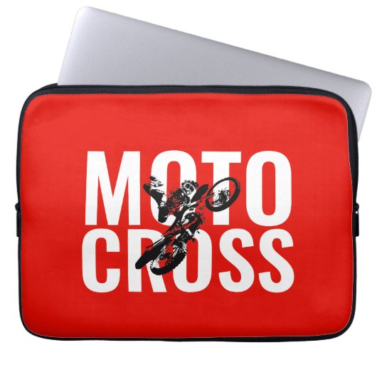 Motocross Motorrad Pop Art Laptopschutzhülle (Vorderseite)