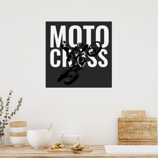 Motocross Motorrad Pop Art Poster (Küche)