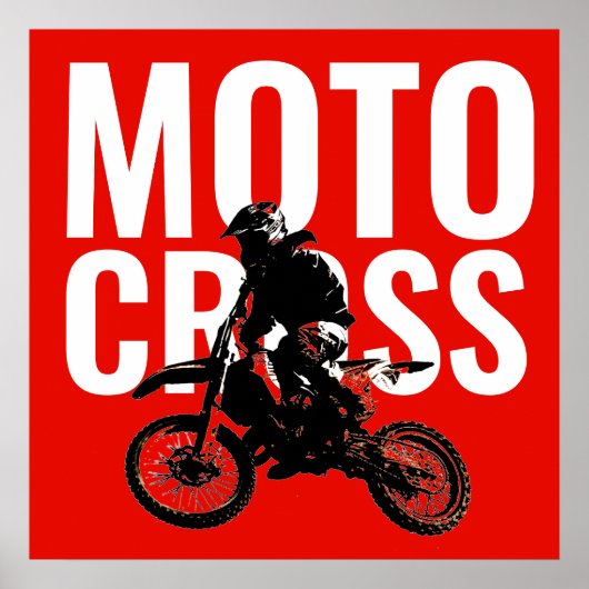 Motocross Motorrad Pop Art Poster (Vorne)