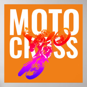 Motocross Motorrad Pop Art Poster