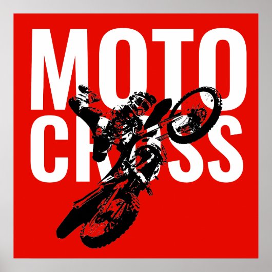 Motocross Motorrad Pop Art Poster (Vorne)