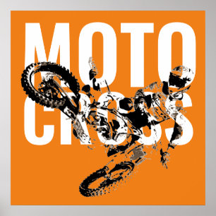 Motocross Motorrad Pop Art Poster