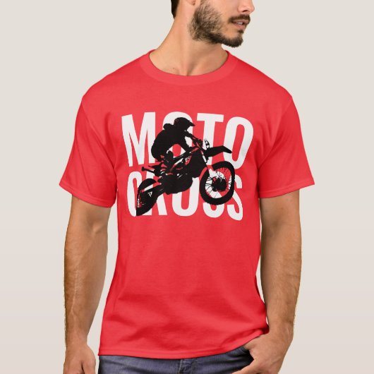 Motocross Motorrad Pop Art T-Shirt (Vorderseite)