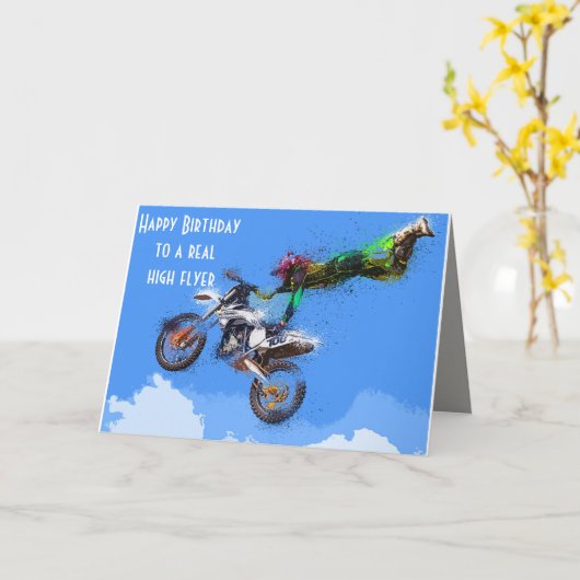 Motocross Motorrad Racing Geburtstag Karte (Gelbe Blume)