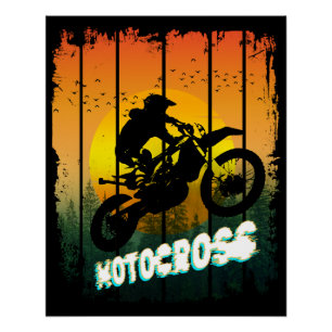 Motocross-Natur-Motorradfahren-Sport-Reiter Poster