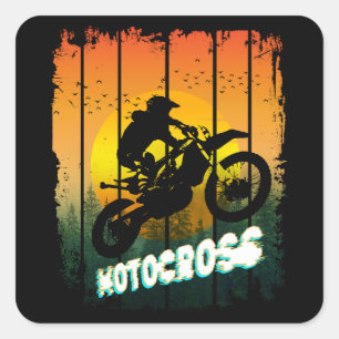 Motocross-Natur-Motorradfahren-Sport-Reiter Quadratischer Aufkleber