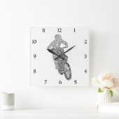 Motocross Off Road Motorrad Quadratische Wanduhr (Zuhause)