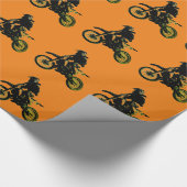 Motocross Orange Pop Art Geschenkpapier (Ecke)