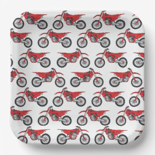 Motocross-Papierteller, Dirt-Bike-Renn-Geburtstag Pappteller