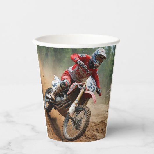 Motocross Pappbecher (Vorderseite)