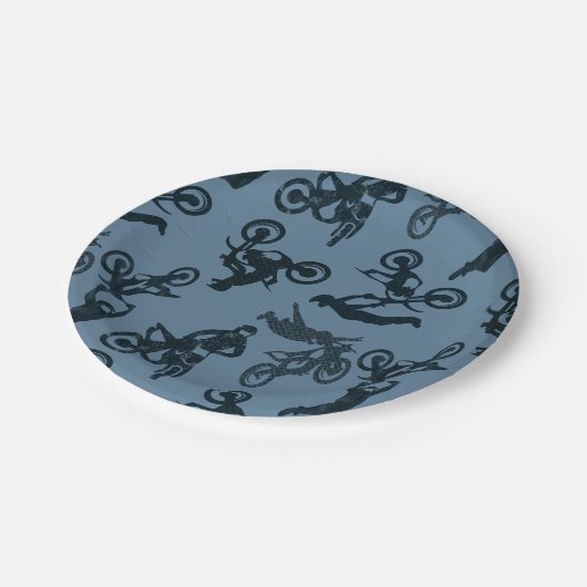 Motocross Pappteller (Schrägansicht)