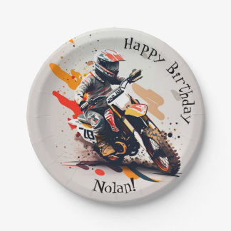 Motocross Party Napkins Pappteller
