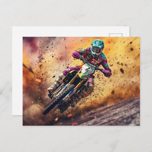 Motocross Postkarte (Vorne/Hinten)