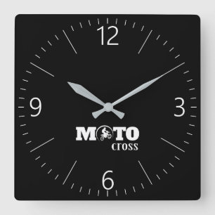 Motocross Quadratische Wanduhr