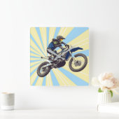 Motocross Quadratische Wanduhr (Zuhause)