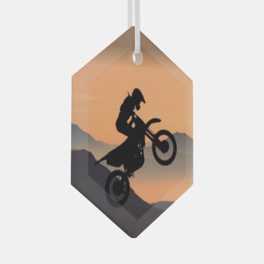 Motocross Quote Sport Motorrad Racing Ornament Aus Glas (Vorderseite Rechts)
