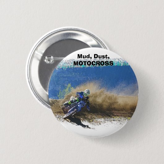 Motocross Racer Artwork Geschenke Button (Vorne & Hinten)