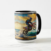 Motocross Racer bei Beach Race II Tasse (VorderseiteRechts)