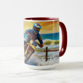 Motocross-Racer beim Beach Race Tasse (VorderseiteRechts)