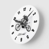 Motocross Racer Design Runde Wanduhr (Winkel)