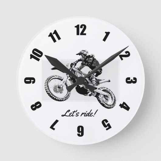 Motocross Racer Design Runde Wanduhr (Vorderseite)