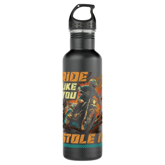 Motocross Racer Ride wie du es gestohlen hast Dirt Edelstahlflasche (Vorderseite)