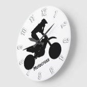 Motocross Racer-Silhouette Große Wanduhr (Winkel)