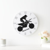 Motocross Racer-Silhouette Große Wanduhr (Zuhause)