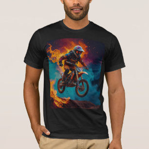 Motocross Racer & Vulkanausbruch T-Shirt