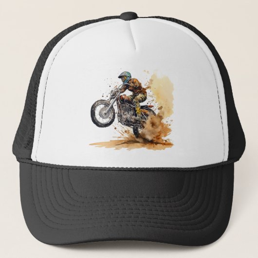 Motocross Racing Action Graphic Truckerkappe (Vorderseite)