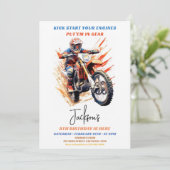 Motocross Racing Birthday Einladung (Stehend Vorderseite)