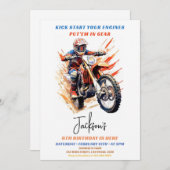 Motocross Racing Birthday Einladung (Vorne/Hinten)