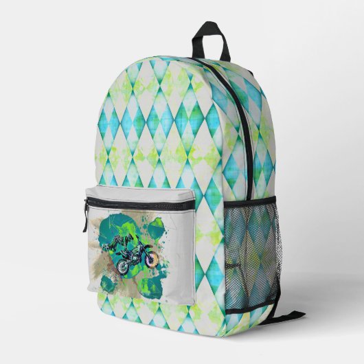 Motocross Racing Extreme Sports Bedruckter Rucksack (Rückseitige Ecke Rechts)